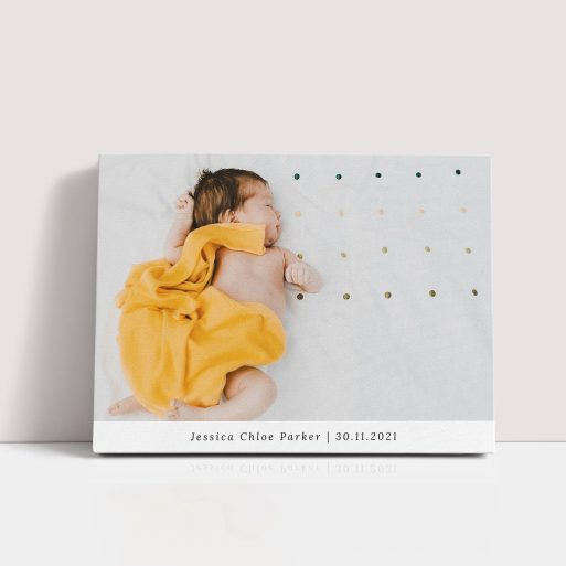 Baby's Day Out Personalised Stretch Canvas Print - Celebrate joy with a dedicated space for precious memories