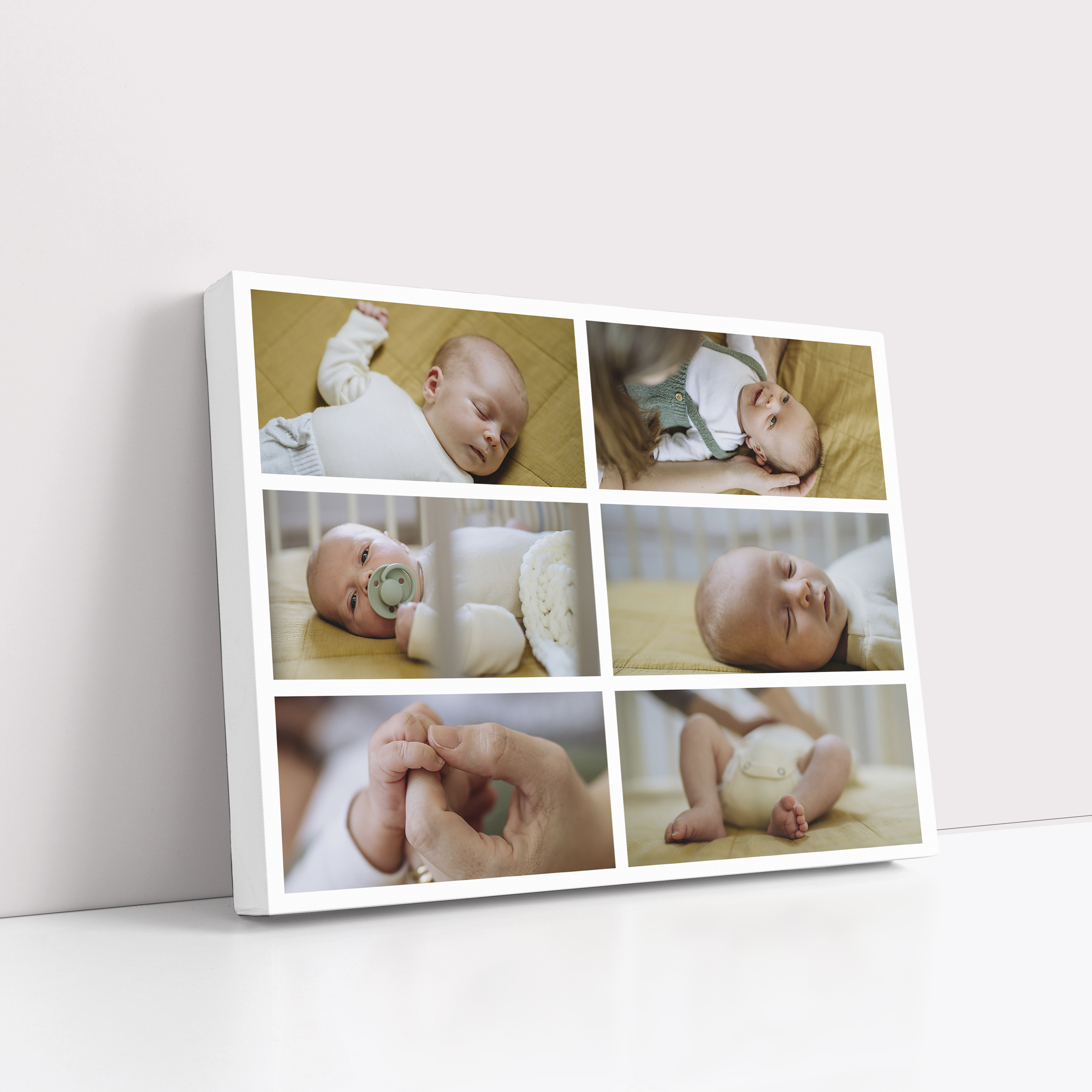 Photo of a canvas print called 'Children’s Mosaic'. It is 40cm x 30cm in size, in a Landscape orientation. It has space for 6 photos.