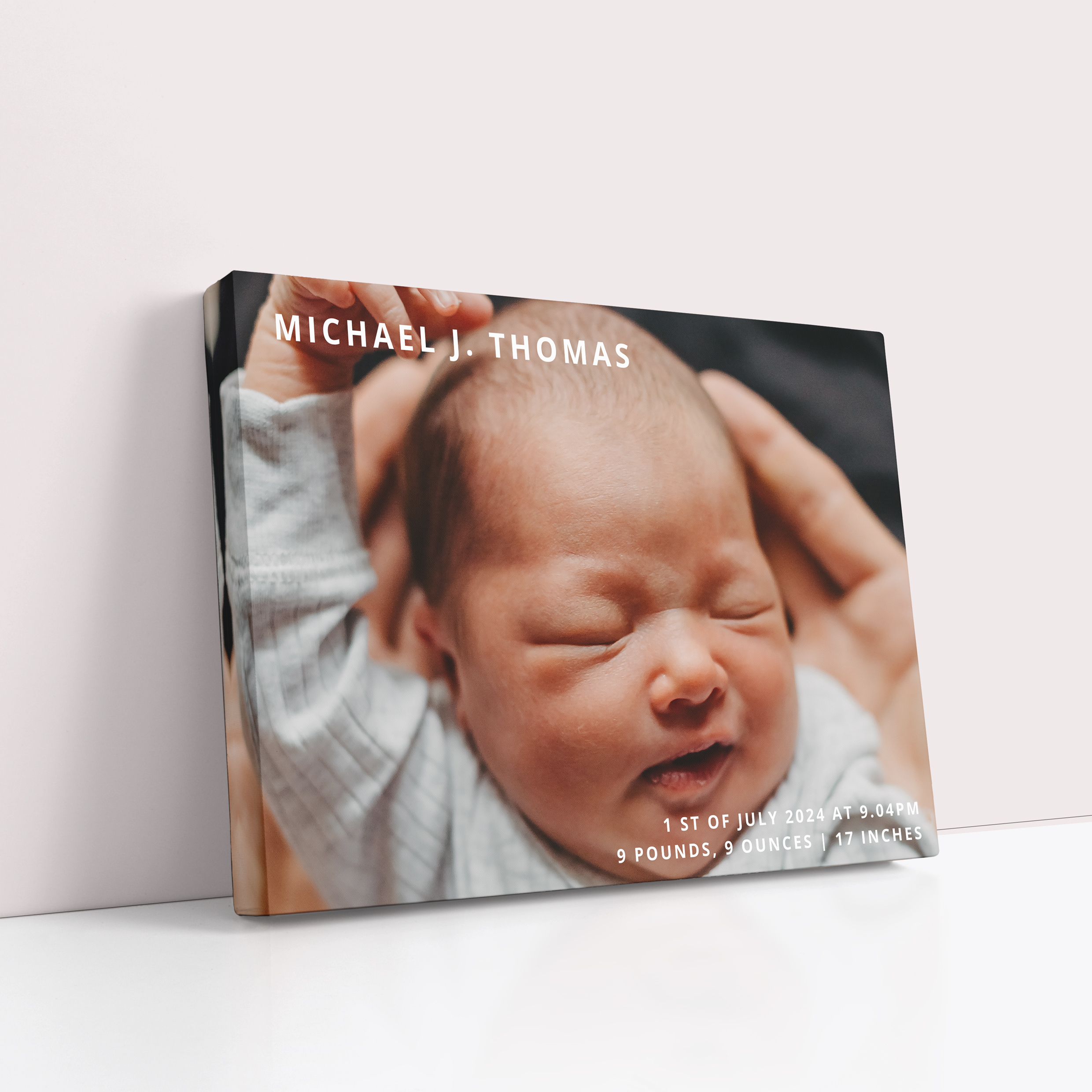 Photo of a canvas print called 'Child’s Portrait'. It is 40cm x 30cm in size, in a Landscape orientation. It has space for 1 photos.