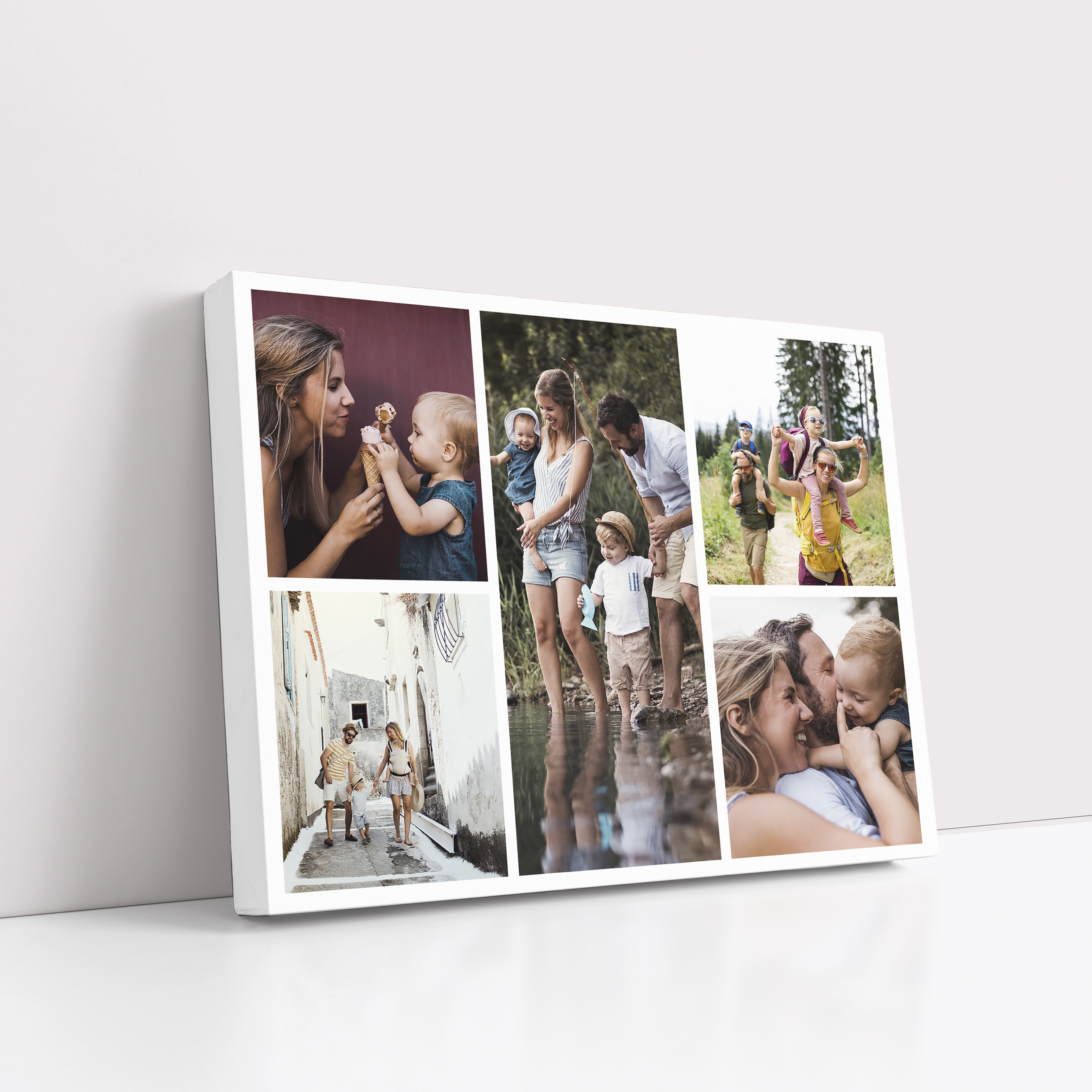 Fivefold Memories Personalised Stretch Canvas Print - Immerse yourself in cherished memories with this versatile canvas showcasing five treasured moments.