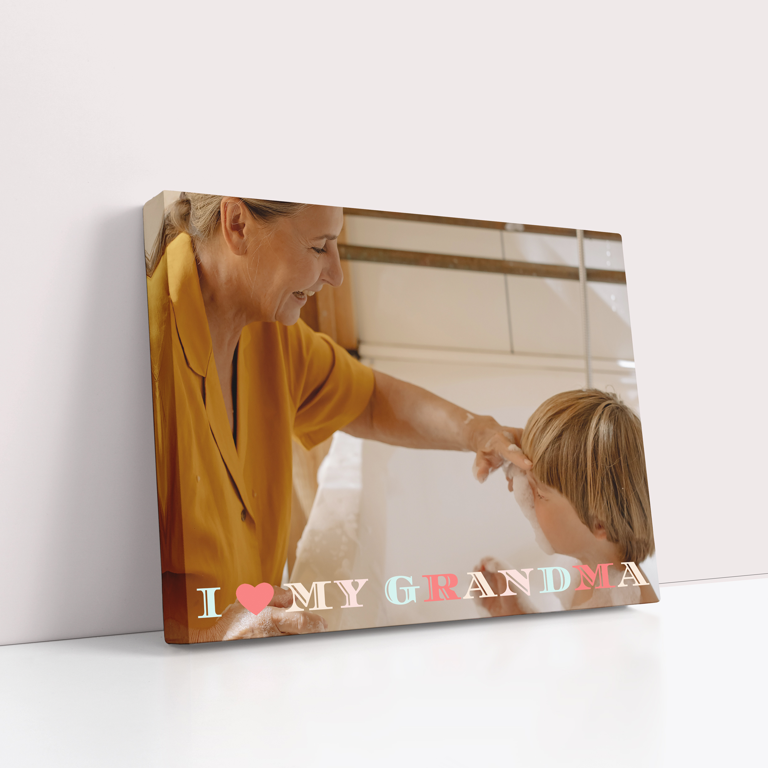 Personalised Stretch Canvas Print - Granny's Love: Capture cherished moments with this freestanding canvas, a perfect display for your favorite photo.