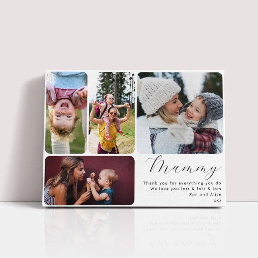 Mother's Day Medley Personalised Stretch Canvas Print - Celebrate with a captivating 3D effect and space for four photos