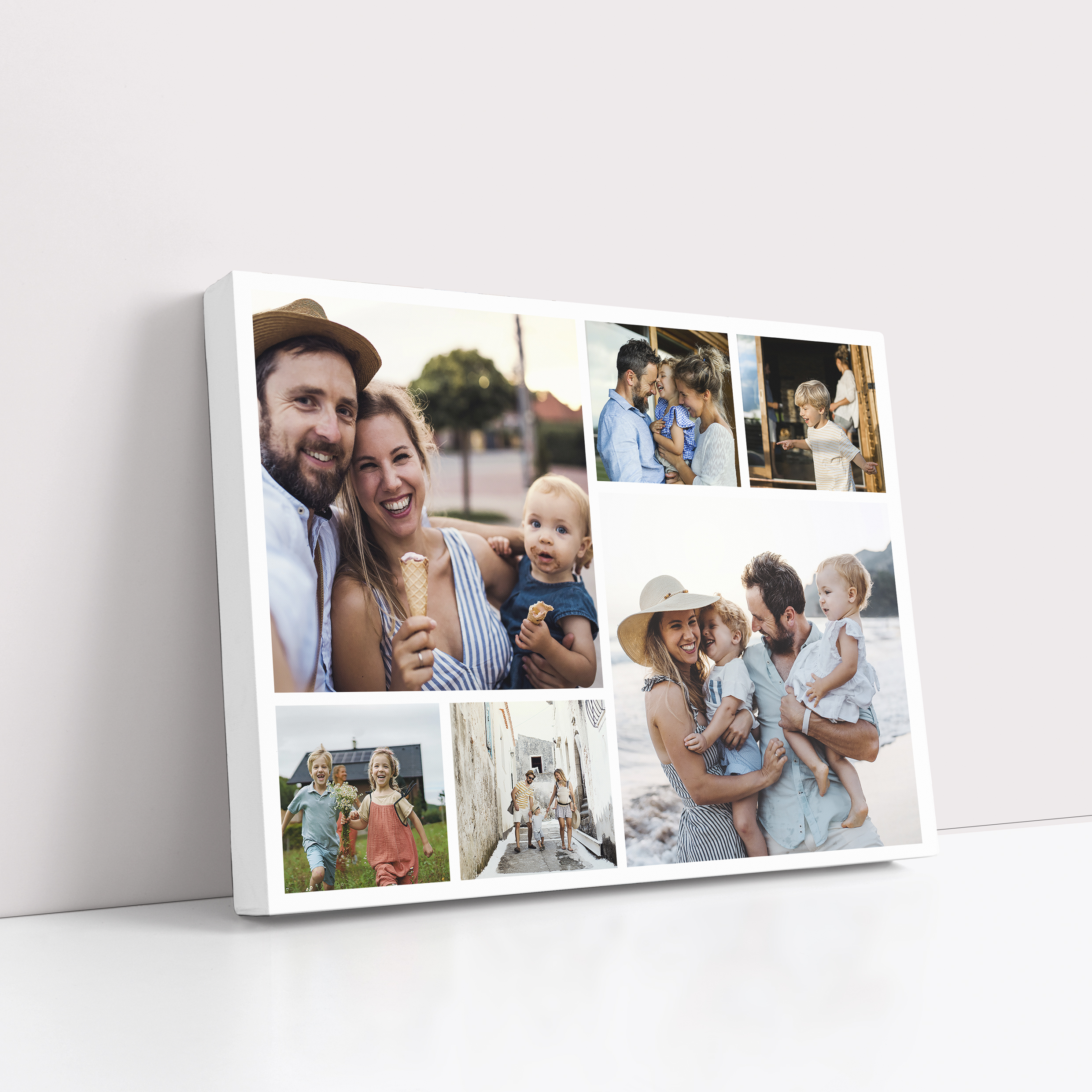 Valentine's Mosaic Personalised Stretch Canvas Print - A heartfelt canvas featuring six photos in a mosaic pattern, capturing the essence of love and joyful moments.
