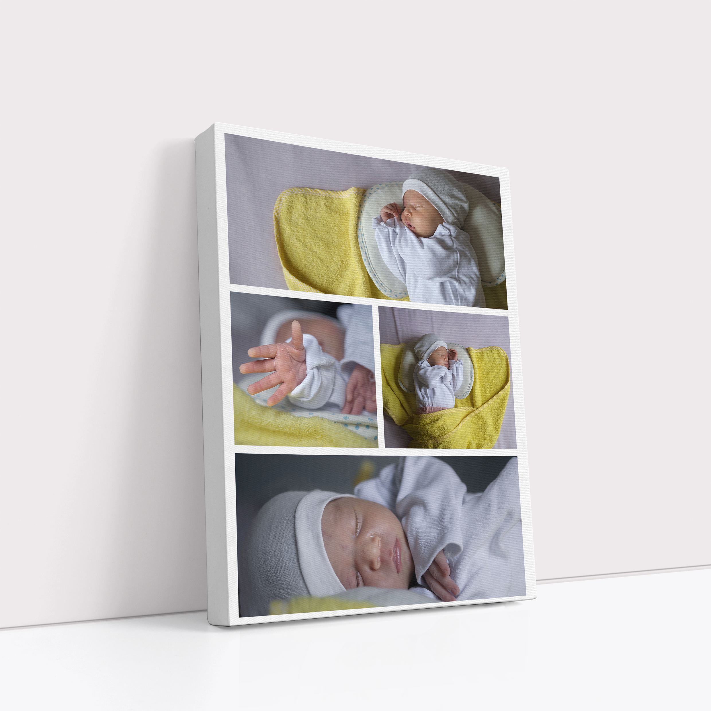 Photo of a canvas print called 'Blossoming Memories'. It is 40cm x 30cm in size, in a Portrait orientation. It has space for 4 photos.