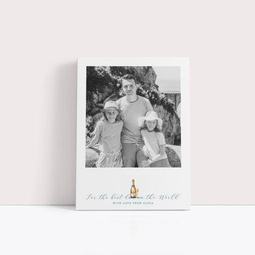 Photo of a canvas print called 'Cheers to Dad'. It is 40cm x 30cm in size, in a Portrait orientation. It has space for 1 photos.