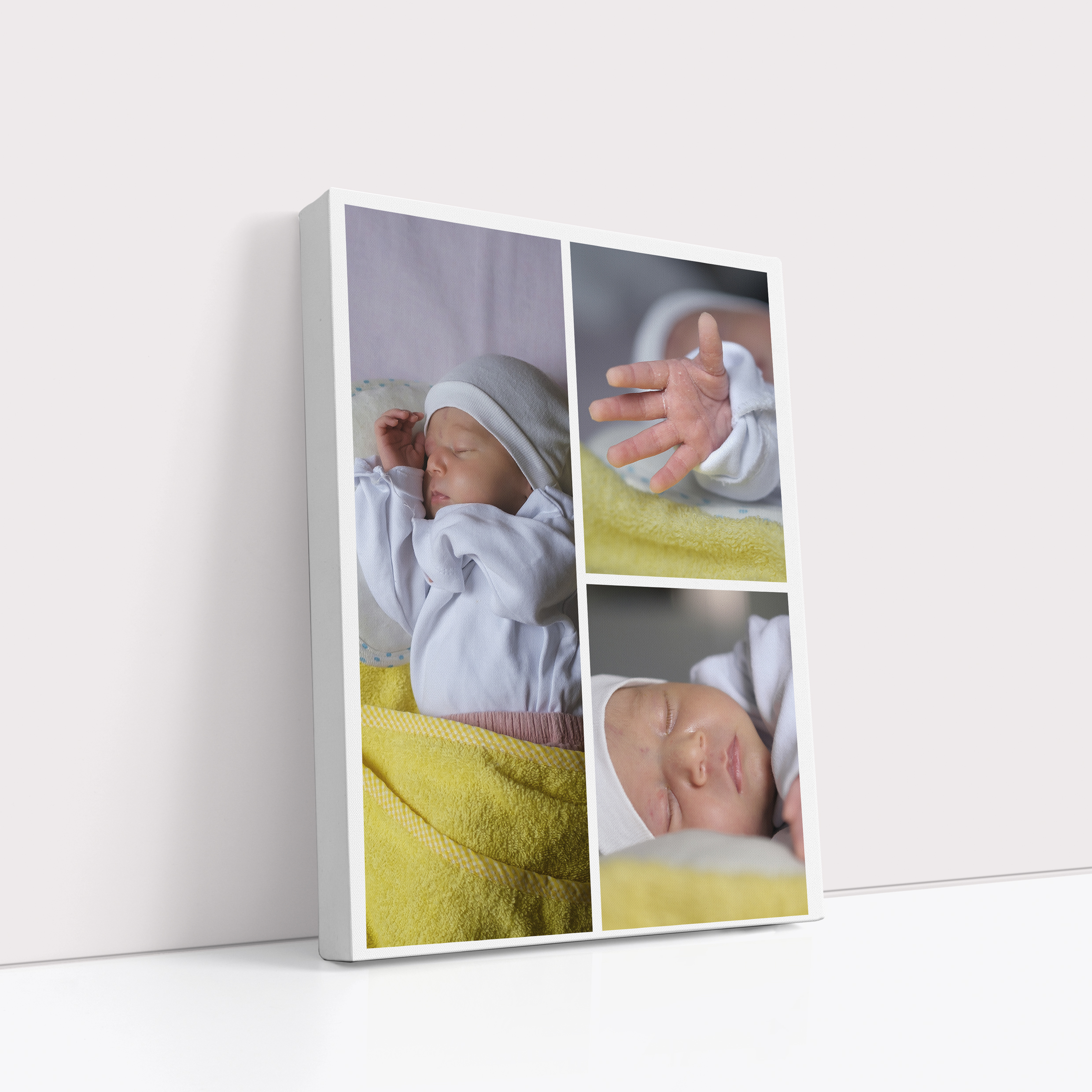 Photo of a canvas print called 'Cherished Child'. It is 40cm x 30cm in size, in a Portrait orientation. It has space for 3 photos.