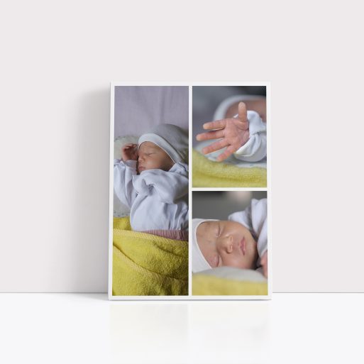 Photo of a canvas print called 'Cherished Child'. It is 40cm x 30cm in size, in a Portrait orientation. It has space for 3 photos.