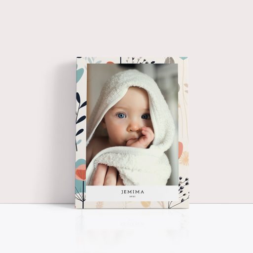  Floral Cream Frame Personalised Stretch Canvas Print - Elegant Memory Keeper