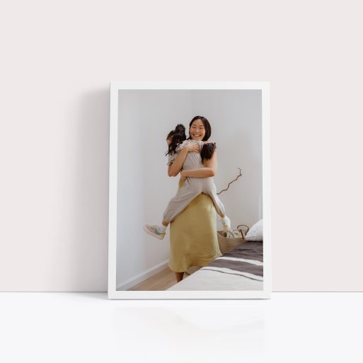  Medium White Frame Personalised Stretch Canvas Print - Elegant Photo Display