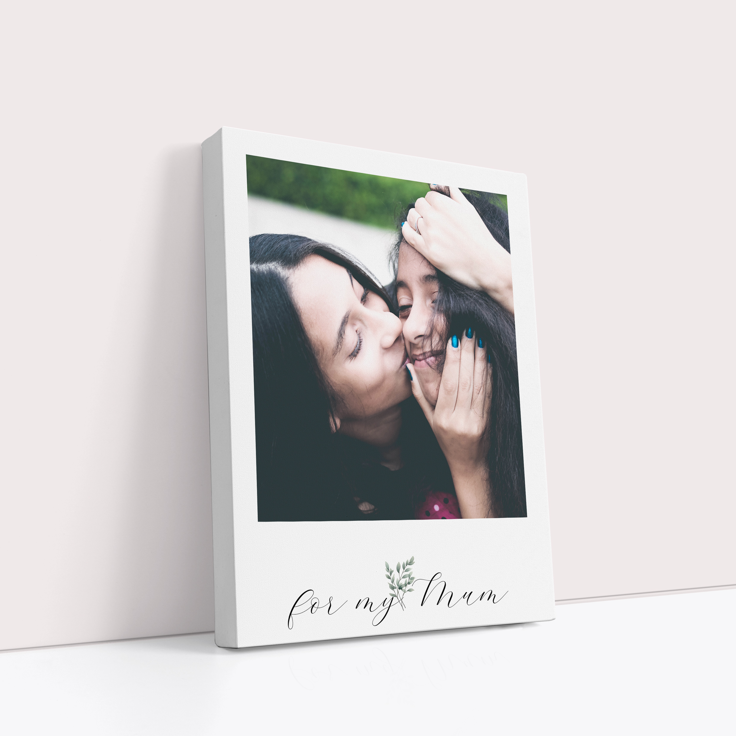 Photo of a canvas print called 'Mom’s Smile'. It is 40cm x 30cm in size, in a Portrait orientation. It has space for 1 photos.