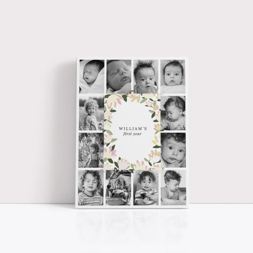 First Memories Personalised Stretch Canvas Print with 10+ Photos – Capture Precious Moments