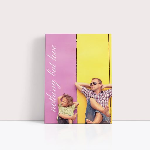 Photo of a canvas print called 'Nothing but Love'. It is 40cm x 30cm in size, in a Portrait orientation. It has space for 1 photos.