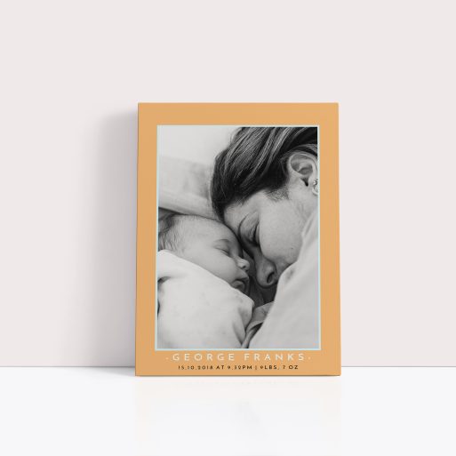 Orange and Mint Personalised Stretch Canvas Print – Capture Timeless Elegance