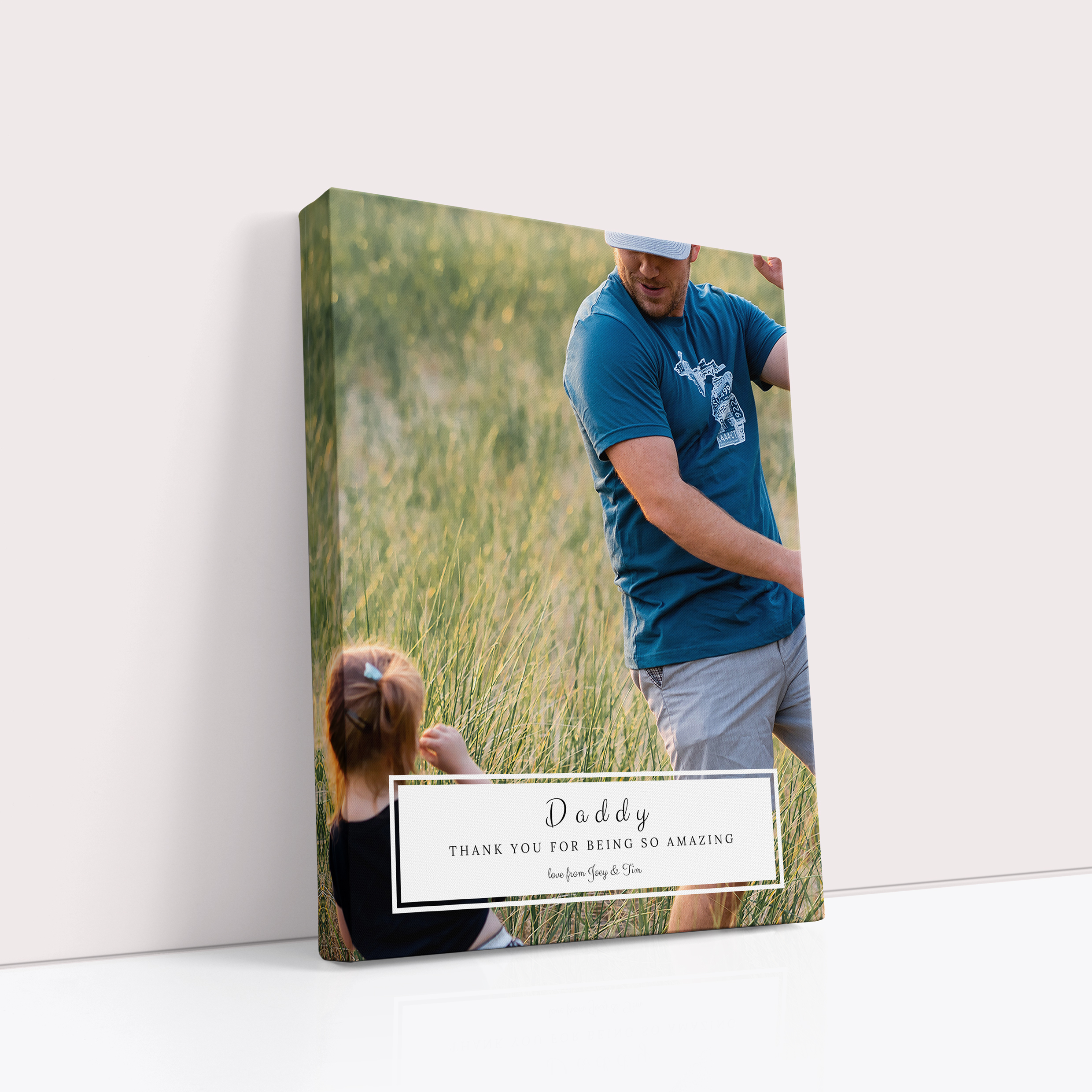  Paternal Bottom Frame Personalised Stretch Canvas Print - Durable Father's Day Gift