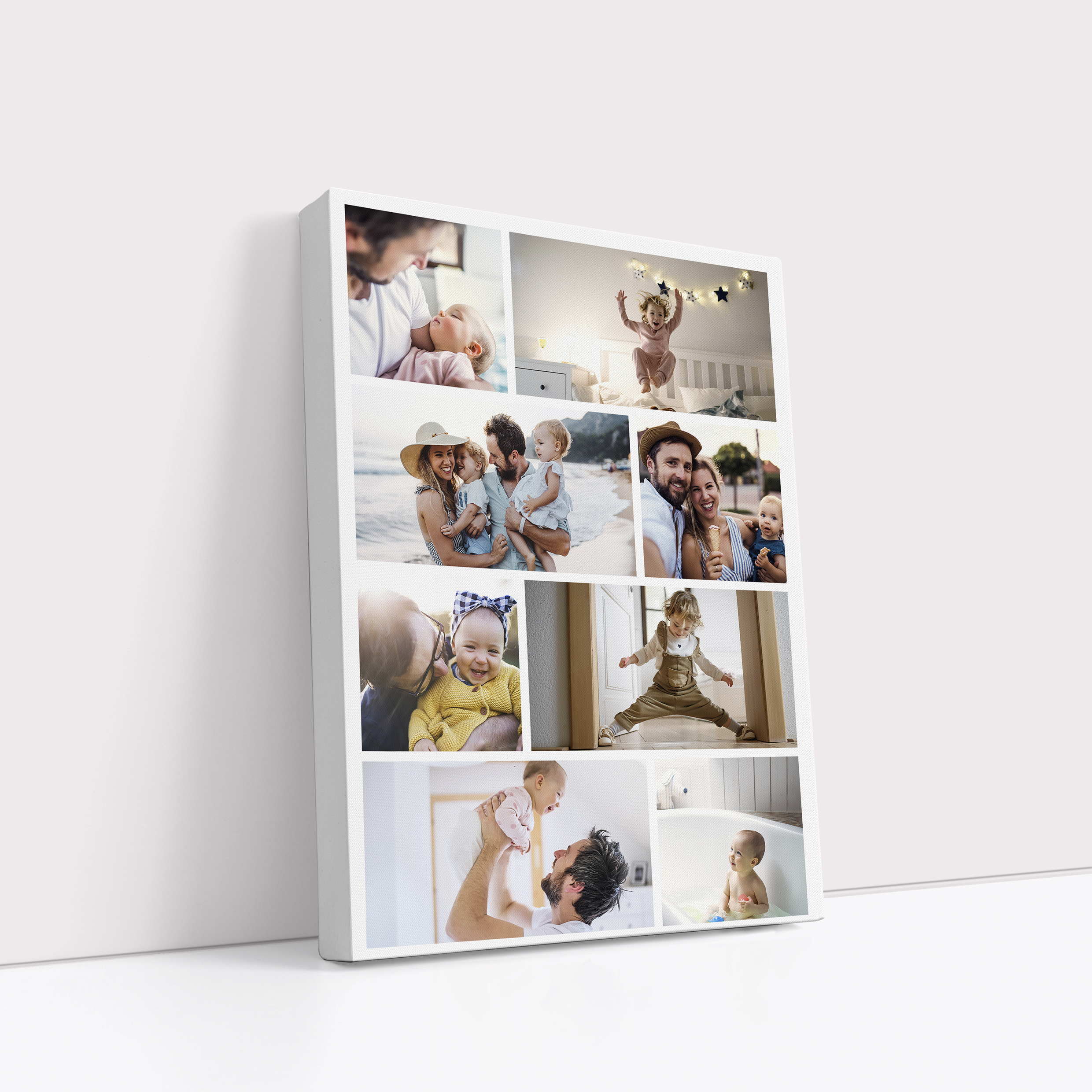Canvas Playful Memories Custom Stretch Canvas Print with 8 Photos – Craft Vibrant Displays of Cherished Moments