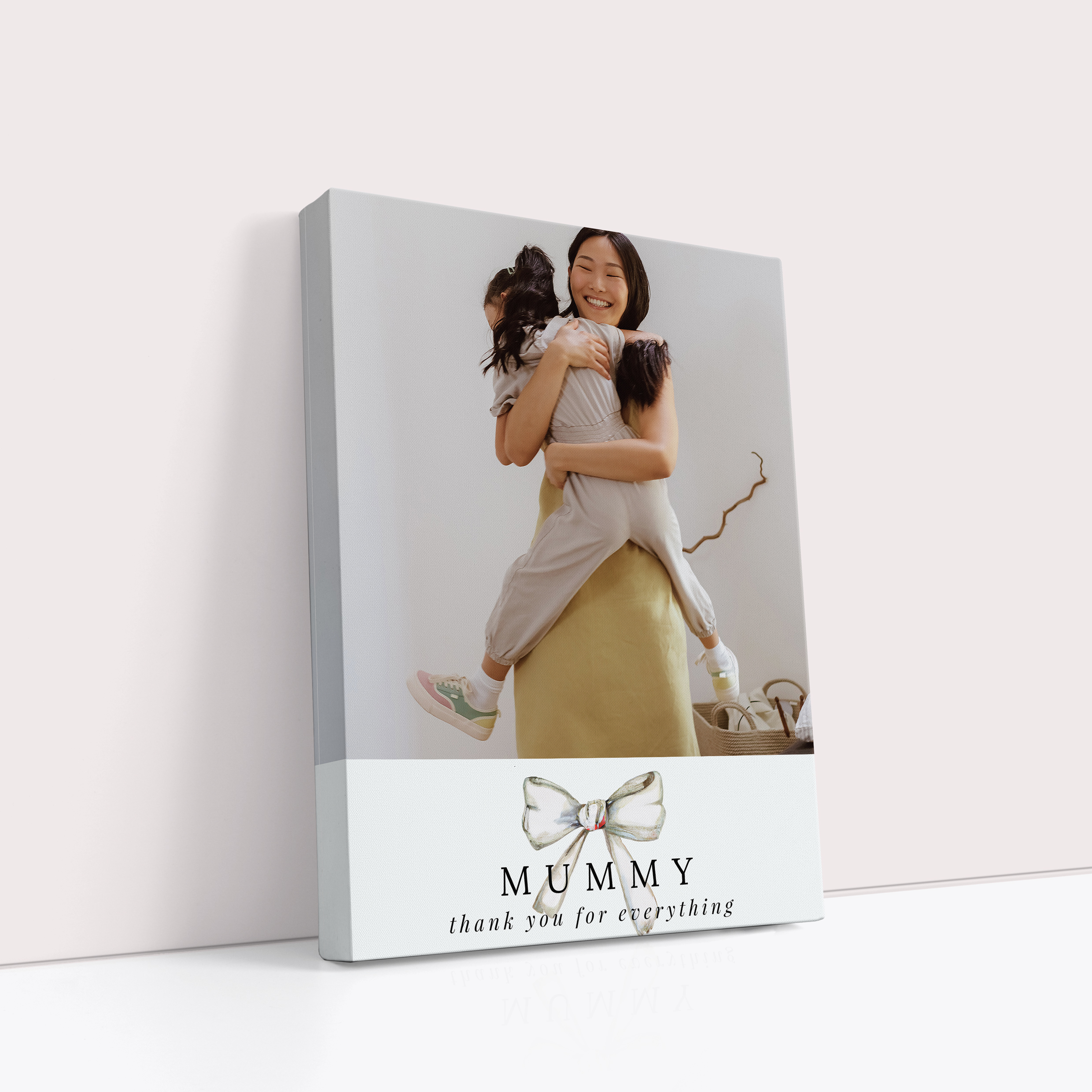 Photo of a canvas print called 'Tied with a bow'. It is 40cm x 30cm in size, in a Portrait orientation. It has space for 1 photos.