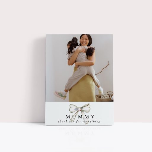 Photo of a canvas print called 'Tied with a bow'. It is 40cm x 30cm in size, in a Portrait orientation. It has space for 1 photos.
