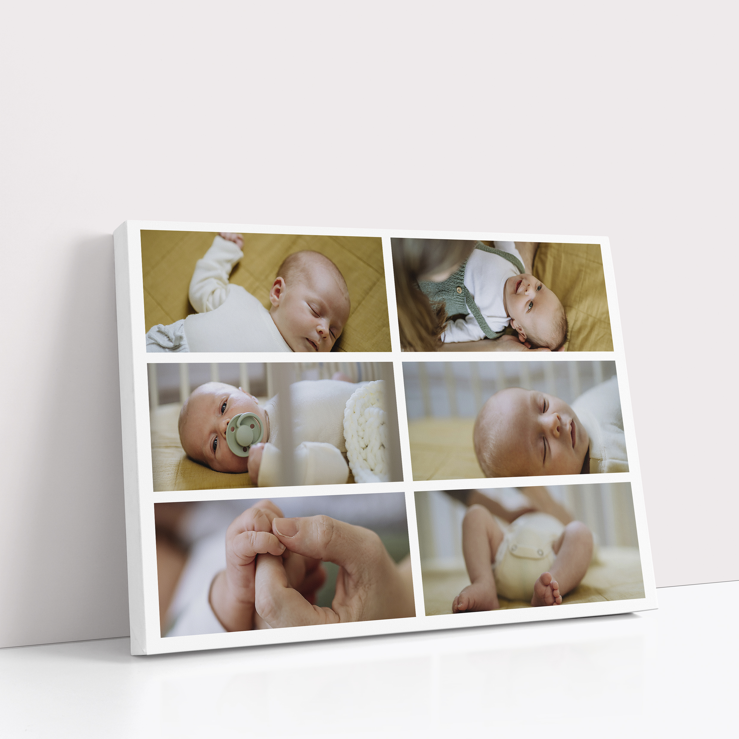 Photo of a canvas print called 'Children’s Mosaic'. It is 60cm x 40cm in size, in a Landscape orientation. It has space for 6 photos.