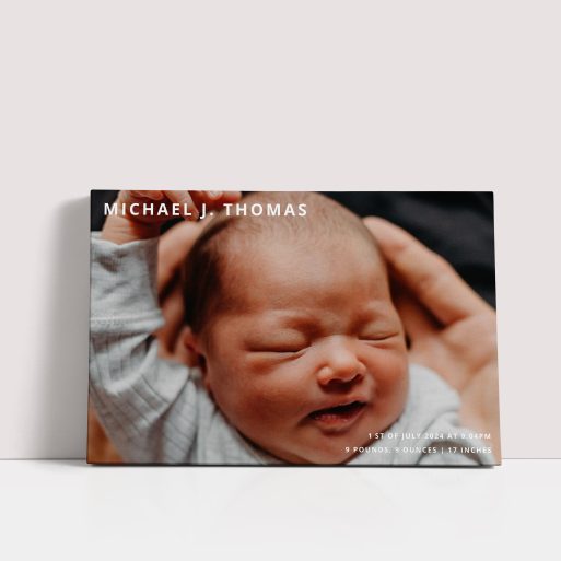 Photo of a canvas print called 'Child’s Portrait'. It is 60cm x 40cm in size, in a Landscape orientation. It has space for 1 photos.