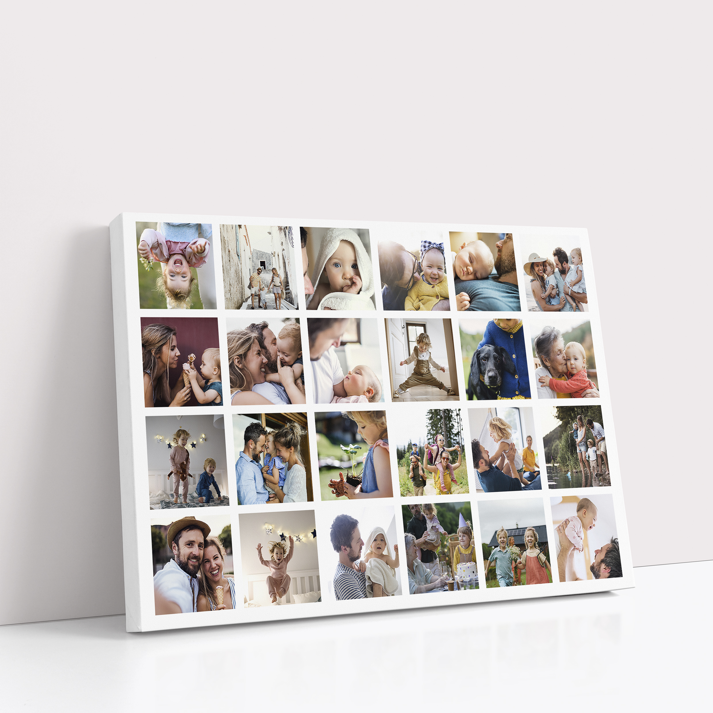 Photo of a canvas print called 'Collage of Memories'. It is 60cm x 40cm in size, in a Landscape orientation. It has space for 24 photos.