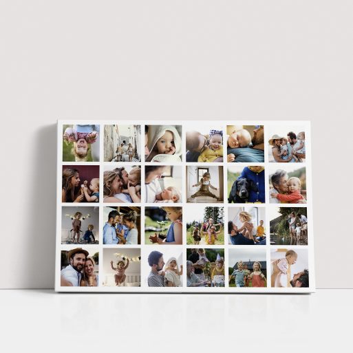 Photo of a canvas print called 'Collage of Memories'. It is 60cm x 40cm in size, in a Landscape orientation. It has space for 24 photos.