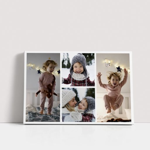 Photo of a canvas print called 'Quartet Collage'. It is 60cm x 40cm in size, in a Landscape orientation. It has space for 4 photos.