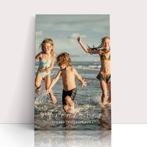 Photo of a canvas print called 'Adventures'. It is 60cm x 40cm in size, in a Portrait orientation. It has space for 1 photos.