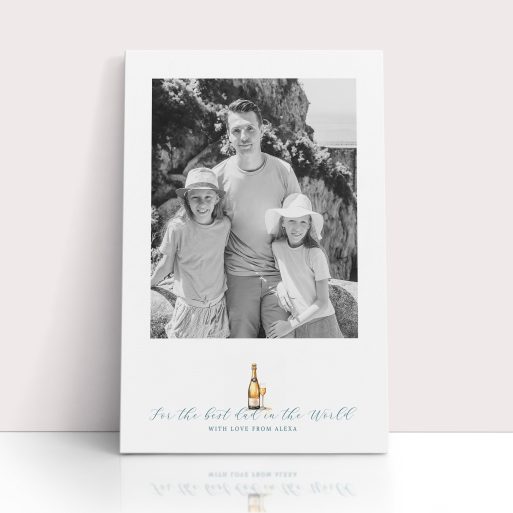 Photo of a canvas print called 'Cheers to Dad'. It is 60cm x 40cm in size, in a Portrait orientation. It has space for 1 photos.