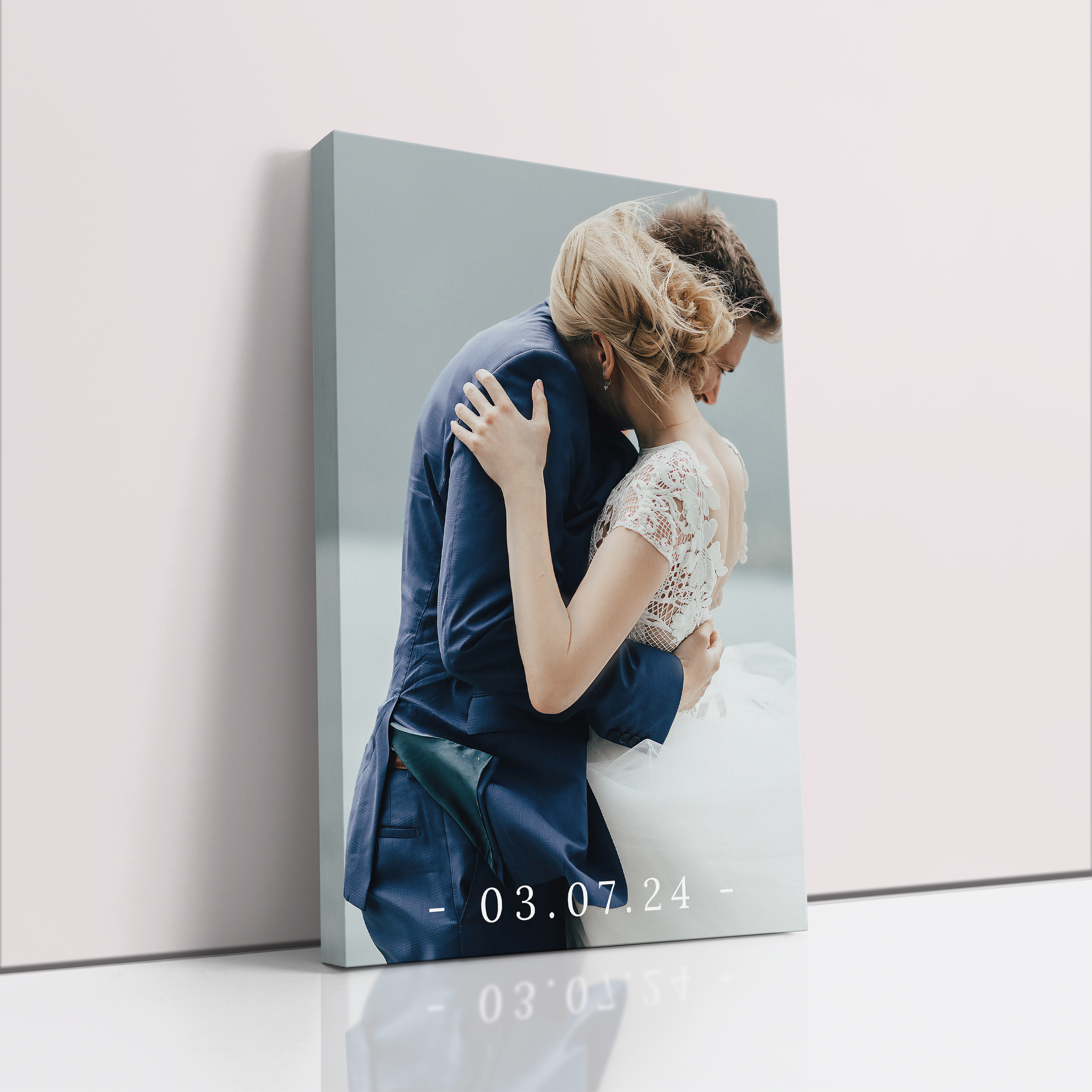 Photo of a canvas print called 'Date Stamp'. It is 60cm x 40cm in size, in a Portrait orientation. It has space for 1 photos.