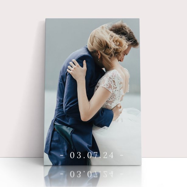 Photo of a canvas print called 'Date Stamp'. It is 60cm x 40cm in size, in a Portrait orientation. It has space for 1 photos.
