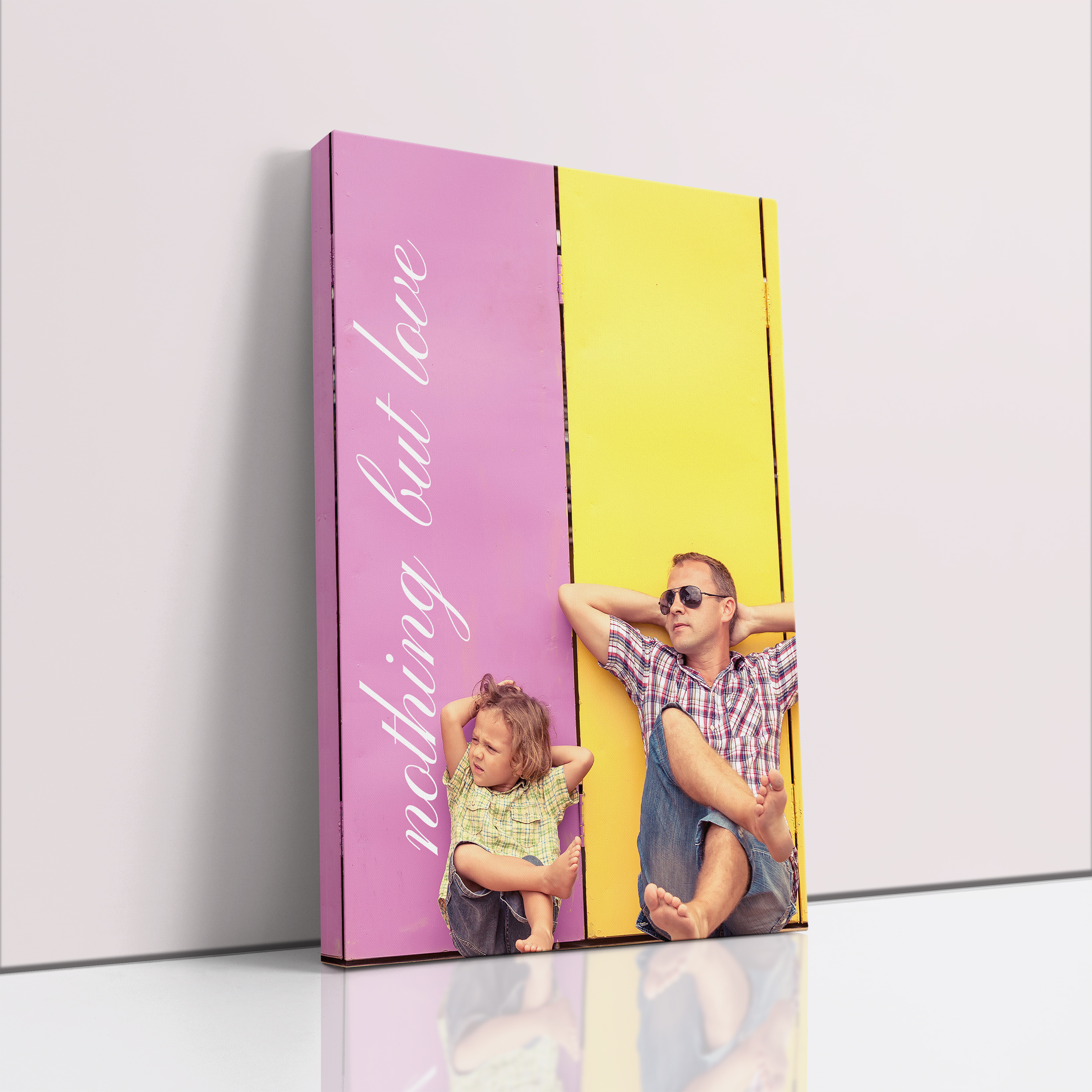 Photo of a canvas print called 'Nothing but Love'. It is 60cm x 40cm in size, in a Portrait orientation. It has space for 1 photos.