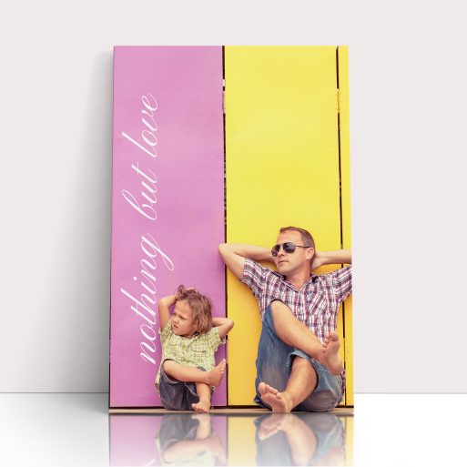 Photo of a canvas print called 'Nothing but Love'. It is 60cm x 40cm in size, in a Portrait orientation. It has space for 1 photos.