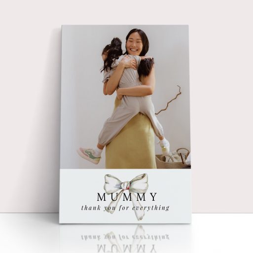 Photo of a canvas print called 'Tied with a bow'. It is 60cm x 40cm in size, in a Portrait orientation. It has space for 1 photos.
