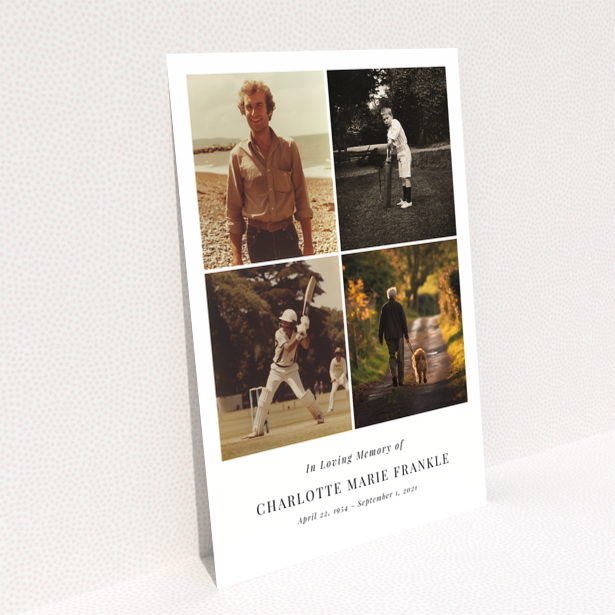 Funeral announcement with four photos in memory of Charlotte Marie Frankle
