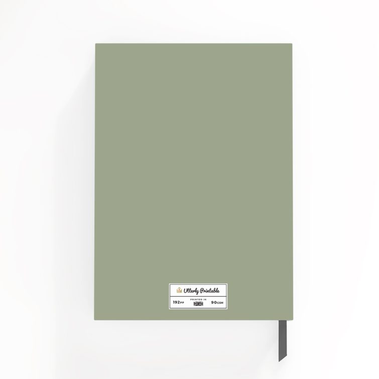 Customisable portrait notebook design by Utterly Printable with one photo on the front cover.