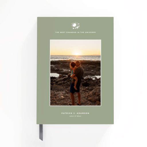 Personalised notebook design with one photo on the front cover, ideal for notes and ideas.