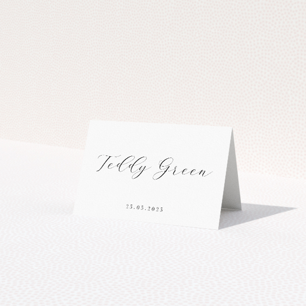 Champagne Fountain place cards table template - central illustration of cascading champagne fountain on pure white backdrop. This is a view of the front