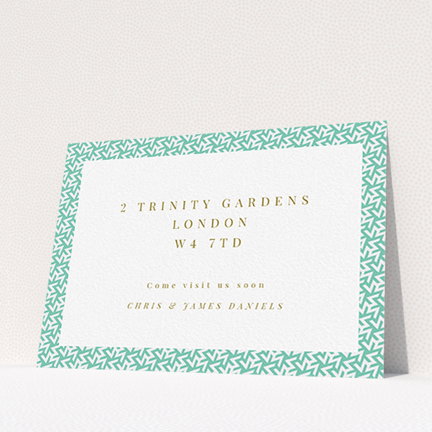 A change of address card design named "In your own way". It is an A6 card in a landscape orientation. "In your own way" is available as a flat card, with tones of green and white.