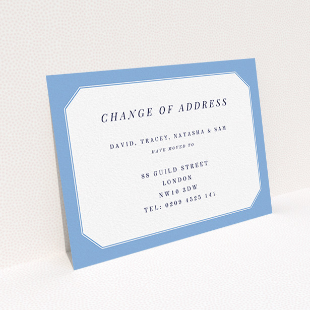 A change of address card called "My Front Door". It is an A6 card in a landscape orientation. "My Front Door" is available as a flat card, with tones of blue and white.