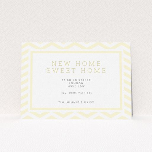 A change of address card template titled "Pastel Wave". It is an A5 card in a landscape orientation. "Pastel Wave" is available as a flat card, with mainly cream colouring.