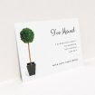 A change of address card called "Plant your feet". It is an A6 card in a landscape orientation. "Plant your feet" is available as a flat card, with tones of green and white.