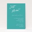 A change of address card design named "Simple Blue". It is an A6 card in a portrait orientation. "Simple Blue" is available as a flat card, with tones of green and white.