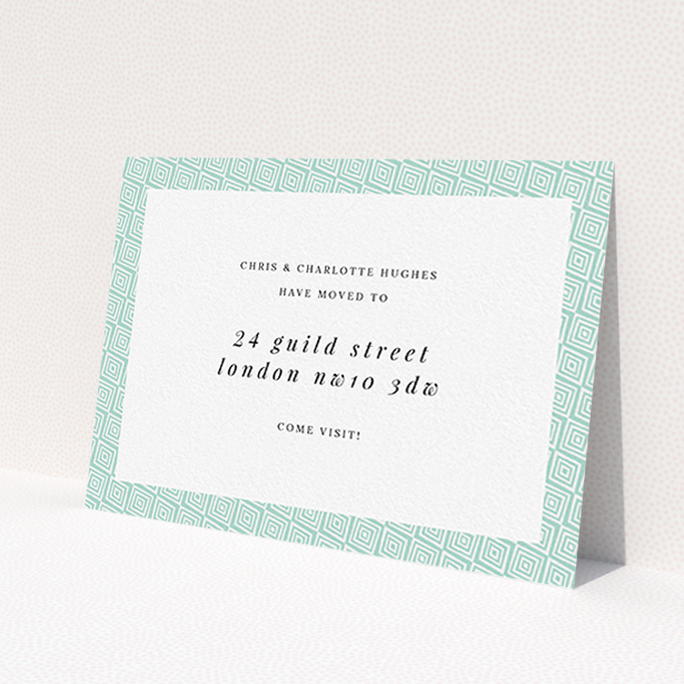 A change of address card named "The garden calls". It is an A6 card in a landscape orientation. "The garden calls" is available as a flat card, with tones of green and white.