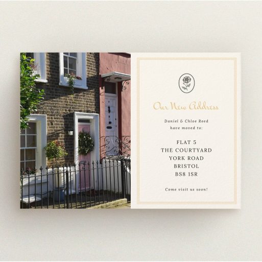 Elegant Address Change Change of address card design with a photo of a quaint house exterior.
