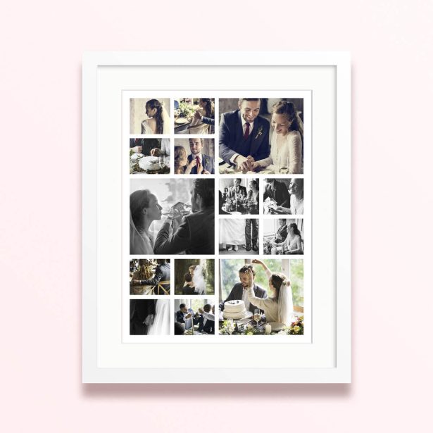 cherished moments collage framed mounted photo print design 400x300 portrait white - Cherished Moments Collage