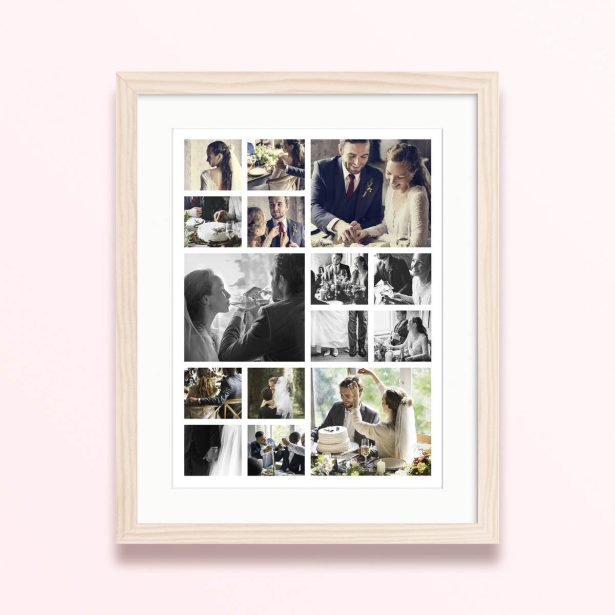 cherished moments collage framed mounted photo print design 400x300 portrait wood - Cherished Moments Collage