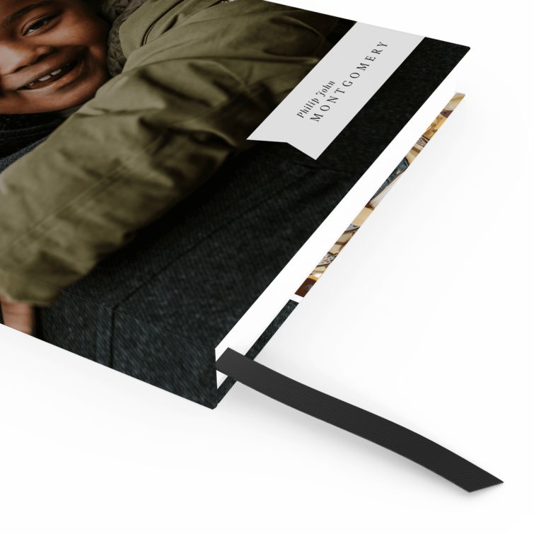 Personalised portrait notebooks design with four featured photographs.