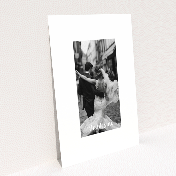 Wedding thank you card design reverse side with no photos Portrait