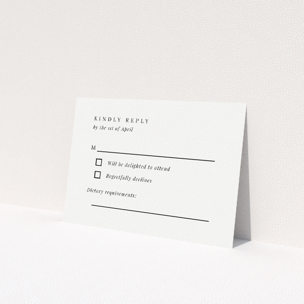 Minimalist Chic Script Simplicity RSVP Card - Wedding Stationery by Utterly Printable. This is a view of the back