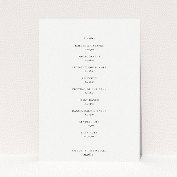 Chic Script Simplicity wedding menu template - minimalist charm, modern sophistication, clean lines, classic typography - ideal for chic weddings This image shows the front and back sides together